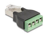 DeLOCK 66603 kabel kønsskifter RJ45 4 pin terminal block Sort, Grøn