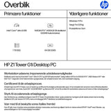 HP Z1 Tower G1i Intel Core Ultra 9 285 64 GB DDR5-SDRAM 1 TB SSD NVIDIA RTX A1000 Windows 11 Pro Workstation AI Workstation, AI PC Sort