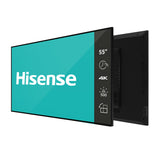Hisense 55” 4K UHD IPS Digital Signage Display - 24/7 Operation Digital A-tavle 139,7 cm (55") Wi-Fi 500 cd/m² 4K Ultra HD Sort Android 11 24/7