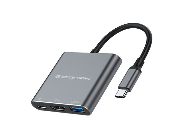 Conceptronic DONN18G dockingstation Ledningsført USB 3.2 Gen 1 (3.1 Gen 1) Type-C Grå