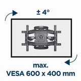 Gembird WM-75ST-01 tv-beslag 190,5 cm (75") Sort