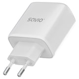 Savio LA-12 oplader til mobil enhed Universel Hvid Vekselstrøm Hurtig opladning Indendørs