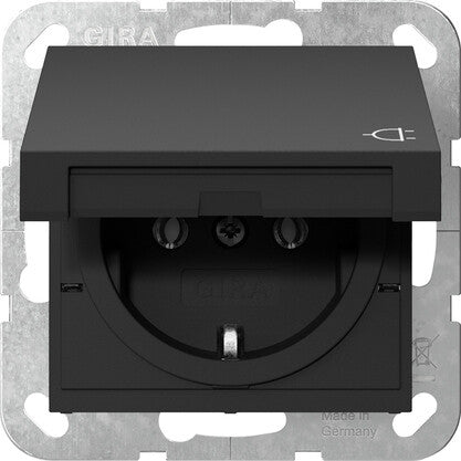 GIRA System 55 stikkontakt Schuko Anthracit