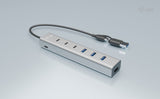 i-tec CAHUBMETAL7 interface hub USB 3.2 Gen 1 (3.1 Gen 1) Type-A + Type-C 5 Mbit/s Grå