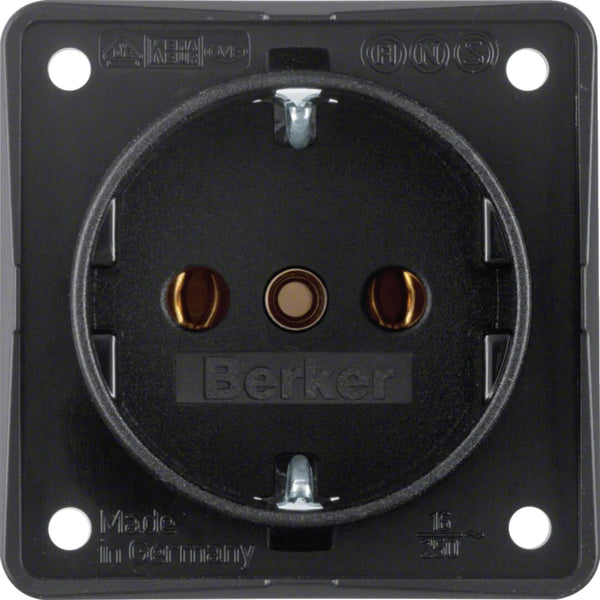 Berker 9418505 stikkontakt Type F Sort