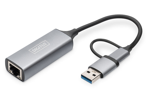 Digitus DN-3028 kabel kønsskifter USB-C USB 3.1 RJ-45 Grå