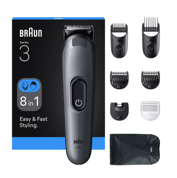 Braun AIO3540 skæg- og hårtrimmer Sort, Grå 14 Nikkel-Metalhydrid (NiMH)