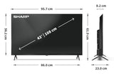 Sharp 43HP5265E TV 109,2 cm (43") 4K Ultra HD Smart TV Wi-Fi Sort
