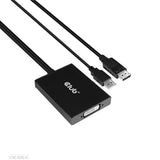 CLUB3D CAC-1010-A videokabel adapter 0,6 m DisplayPort DVI-D + USB Sort