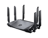 MSI RadiX AX6600 WiFi 6 Tri-Band trådløs router Gigabit Ethernet Tri-band (2,4 GHz / 5 GHz / 5 GHz) Sort