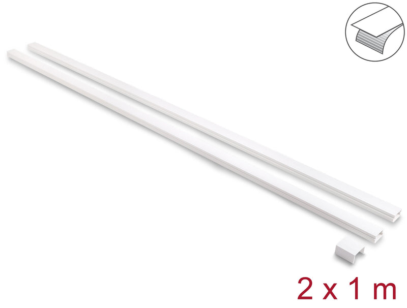 DeLOCK 22086 kabelorganisator Universel Kabelkanal Hvid 2 stk