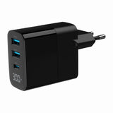 Gembird TA-UC-PDQC30LCD-BK-02 oplader til mobil enhed Universel Sort Vekselstrøm Hurtig opladning Indendørs