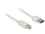 DeLOCK 5m, USB2.0-A/USB2.0-B USB-kabel USB A USB B 0,48 Gbit/sek. Hvid