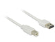 DeLOCK 5m, USB2.0-A/USB2.0-B USB-kabel USB A USB B 0,48 Gbit/sek. Hvid