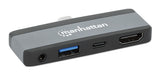 Manhattan 190404 dockingstation Ledningsført USB 3.2 Gen 2 (3.1 Gen 2) Type-C Grå