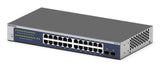 NETGEAR GS724Tv6 Administreret L2+/L3 Gigabit Ethernet (10/100/1000) 1U Blå, Grå