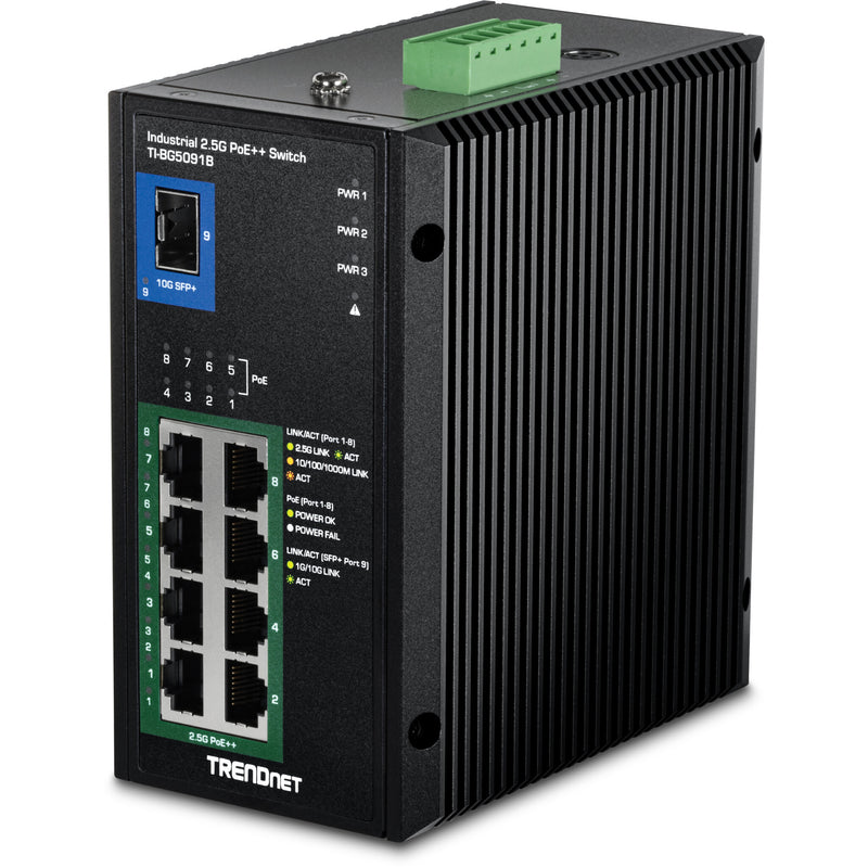 Trendnet TI-BG5091B netværksswitch Ikke administreret 2.5G Ethernet (100/1000/2500) Strøm over Ethernet (PoE) Sort