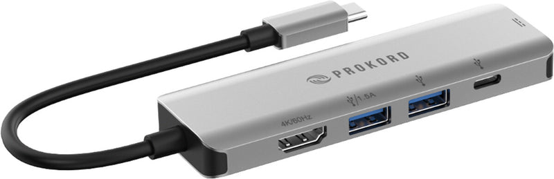 Prokord PD-MINI1-5PD dockingstation Ledningsført USB 3.2 Gen 1 (3.1 Gen 1) Type-C Sølv