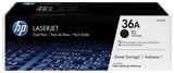 HP Originale 36A LaserJet-tonerpatroner, sort, 2-pak