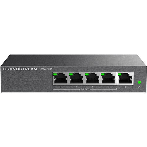 Grandstream Networks GWN7700P netværksswitch Ikke administreret Gigabit Ethernet (10/100/1000) Strøm over Ethernet (PoE) Sort