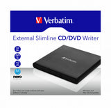 Verbatim External Slimline CD/DVD Writer optisk diskdrev DVD±RW Sort