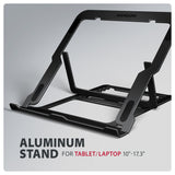 Axagon STND-LAB Laptop-Ständer, höhenverstellbar, faltbar, Aluminium Stander til laptop og tablet Sort 43,9 cm (17.3")