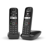Gigaset AS690 Duo Analog/DECT-telefon Nummervisning Sort