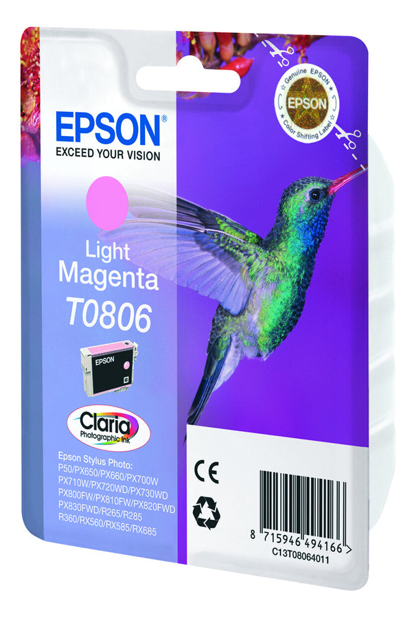 Epson Hummingbird Enkeltpakke, lys magenta T0806 Claria Photographic Ink