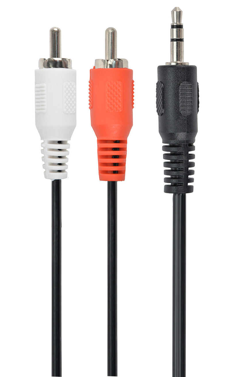 Gembird 2.5m, 3.5mm/2xRCA, M/M lydkabel 2,5 m Sort, Rød, Hvid