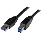 StarTech.com USB3SAB5M USB-kabel USB 3.2 Gen 1 (3.1 Gen 1) 5 m USB A USB B 5 Gbit/sek. Sort