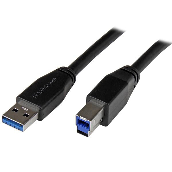 StarTech.com USB3SAB5M USB-kabel USB 3.2 Gen 1 (3.1 Gen 1) 5 m USB A USB B 5 Gbit/sek. Sort
