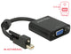 DeLOCK 62641 videokabel adapter 0,25 m Mini DisplayPort VGA (D-Sub) Sort