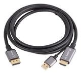 Lanberg CA-HDDP-20CU-0018-BK videokabel adapter 1,8 m DisplayPort HDMI + USB Sort, Sølv