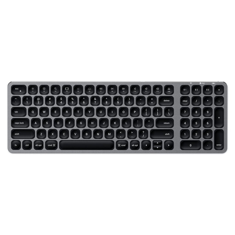 Satechi ST-ACBKM-DE tastatur Hjem Bluetooth QWERTZ Tysk Sort, Grå