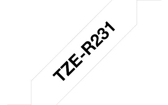 Brother TZE-R231 etiketbånd Sort på hvid