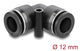 DeLOCK 60748 luftfittings og stik Sort Metal, Plast Indvendigt gevind 1 stk