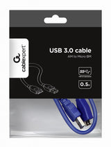 Gembird CCP-mUSB3-AMBM-0.5M USB-kabel USB 3.2 Gen 1 (3.1 Gen 1) 0,5 m USB A Micro-USB B Blå