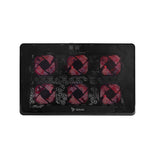 Savio Laptop cooling pad 6 backlit fans 2000 RPM COS-01 køling til laptop 43,9 cm (17.3") Sort, Rød