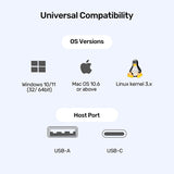 UNITEK D1135AGY01 dockingstation Docking USB 3.2 Gen 1 (3.1 Gen 1) Type-C Grå