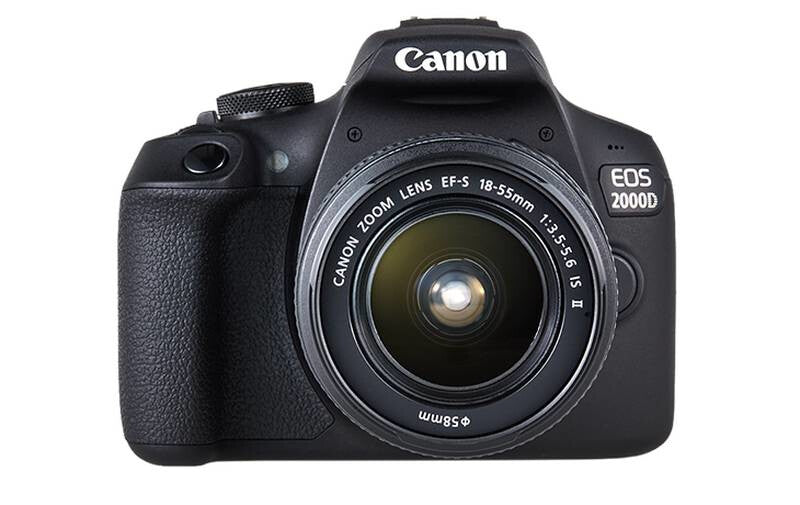Canon EOS 2000D + EF-S 18-55mm f/3.5-5.6 IS II + EF 75-300mm f/4-5.6 III SLR kamerasæt 24,1 MP CMOS 6000 x 4000 pixel Sort