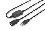 Digitus DA-73101 USB-kabel USB 2.0 15 m USB A 0,48 Gbit/sek. Sort