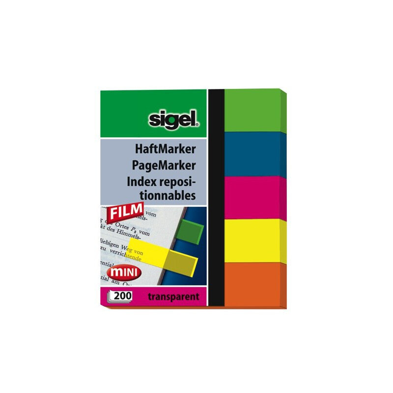 Sigel HN615 selvklæbende etiket Blå, Grøn, Orange, Lyserød, Gul 200 stk