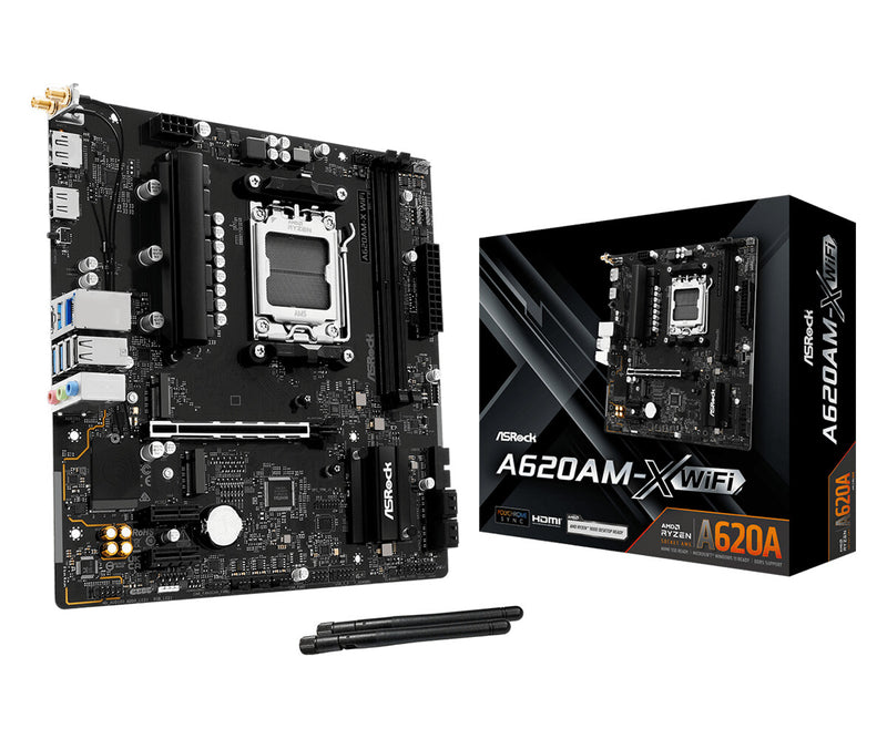 Asrock A620AM-X WiFi AMD A620A Sokkel AM5 micro ATX