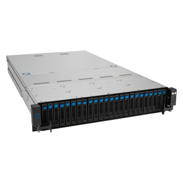 ASUS RS521A-E12-RS24U Socket SP5 Stativ (2U) Sort, Sølv