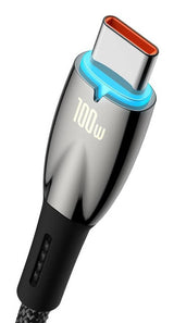 Baseus Glimmer USB-kabel USB 2.0 1 m USB A USB C 480 Gbit/sek. Sort