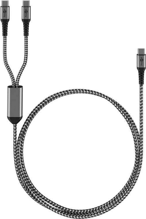 Goobay 75739 USB-kabel 1,5 m USB C 2 x USB C 0,48 Gbit/sek. 60 W Sort, Grå