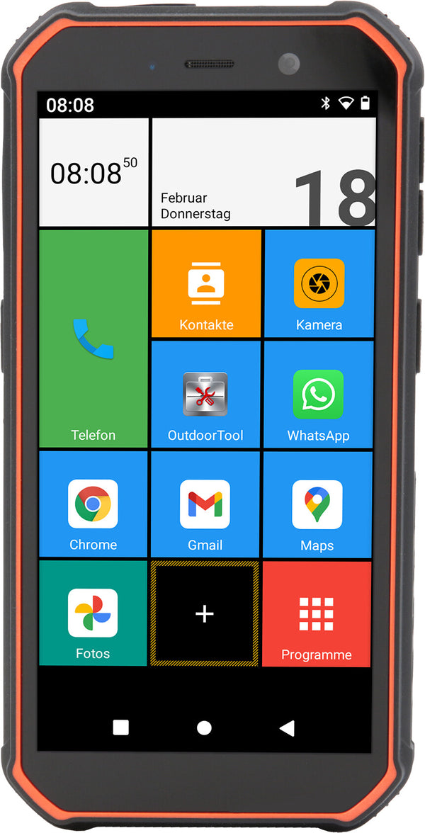 Olympia TREK 14 cm (5.5") Dual SIM Android 10 4G USB Type-C 3 GB 32 GB 5000 mAh Sort, Orange