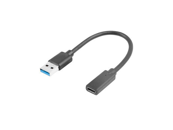 Lanberg AD-UC-UA-03 USB-kabel USB 3.2 Gen 1 (3.1 Gen 1) 0,15 m USB type A USB Type-C 5 Gbit/sek. Sort