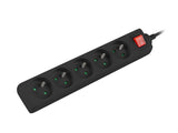 Lanberg PS1-05E-0300-BK stikdåse 3 m 5 AC stikkontakt(er) Indendørs Hvid