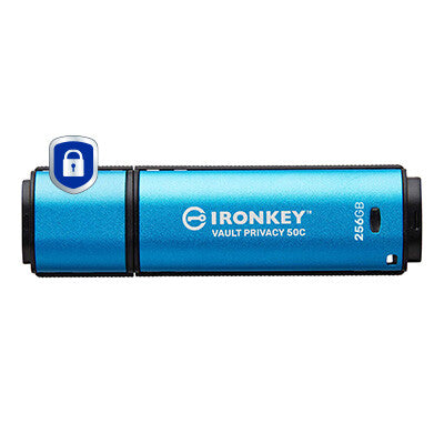 Kingston Technology IronKey 256GB USB-C Vault Privacy 50C AES-256 Encrypted, FIPS 197